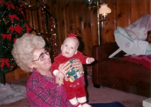 My mother-in-law with our first son at 3 1/2 months old on his first Christmas.December 24, 1989