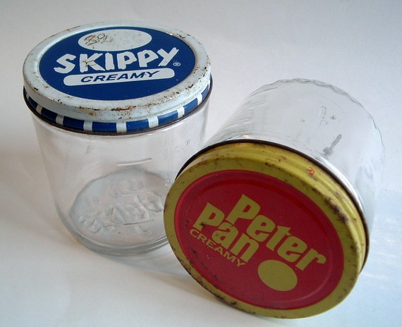 old peanut butter jars